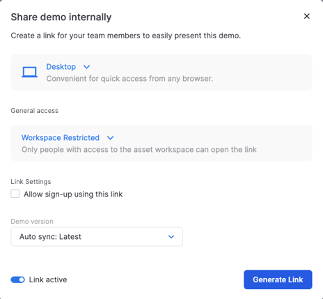 Share demo internally